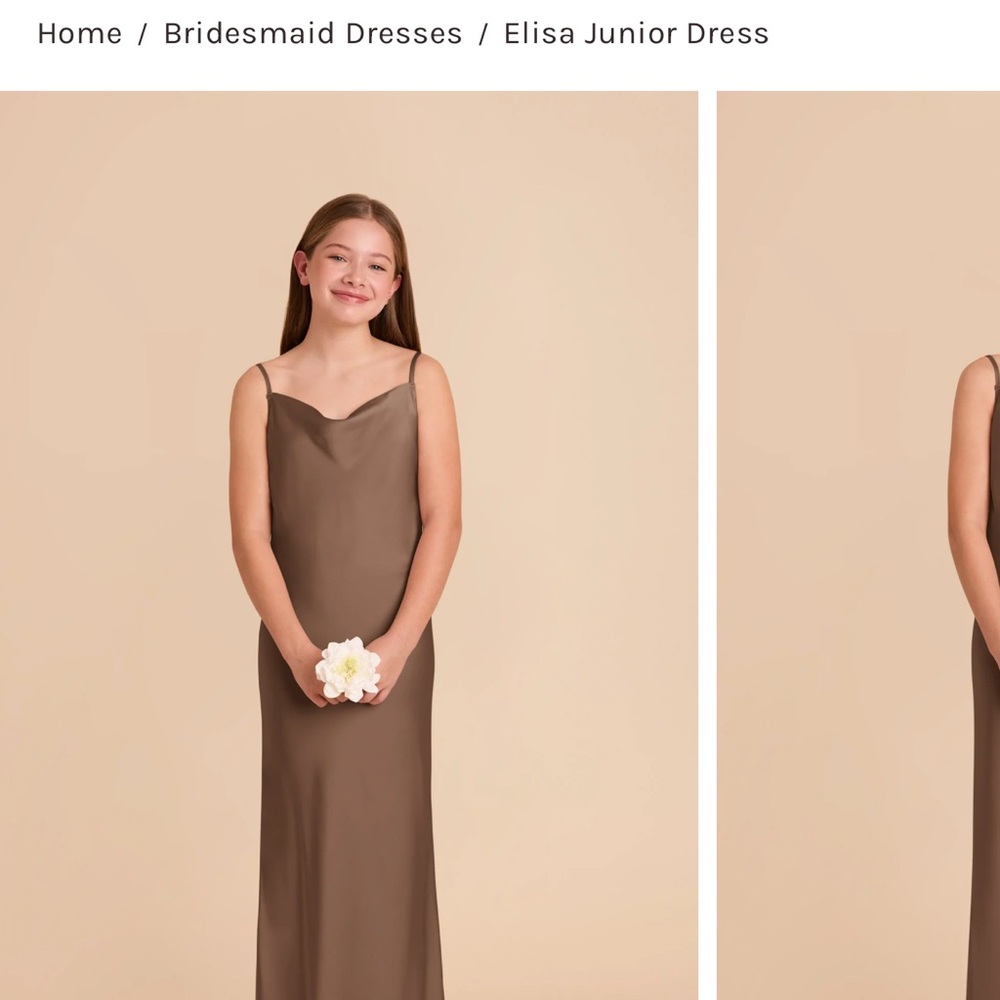 Birdy Grey Brown Cowl Neck Spaghetti Strap Junior Dress